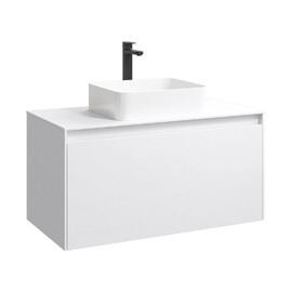 ПОДВЕСНАЯ ТУМБА AQWELLA 100 СМ С ДВУМЯ ЯЩИКАМИ, БЕЛЫЙ, С УМЫВАЛЬНИКОМ