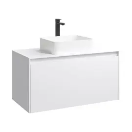 ПОДВЕСНАЯ ТУМБА AQWELLA 100 СМ С ДВУМЯ ЯЩИКАМИ, БЕЛЫЙ, С УМЫВАЛЬНИКОМ