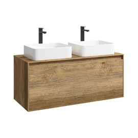 ПОДВЕСНАЯ ТУМБА AQWELLA 120 СМ С ДВУМЯ ЯЩИКАМИ, ДУБ БАЛТИЙСКИЙ, С УМЫВАЛЬНИКОМ