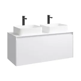 ПОДВЕСНАЯ ТУМБА AQWELLA 120 СМ С ДВУМЯ ЯЩИКАМИ, БЕЛЫЙ, С УМЫВАЛЬНИКОМ