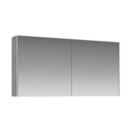 ЗЕРКАЛЬНЫЙ ШКАФ AQWELLA 120 СМ С ДВУМЯ ДВЕРЬМИ НА ПЕТЛЯХ С ДОВОДЧИКОМ, БЕТОН СВЕТЛЫЙ