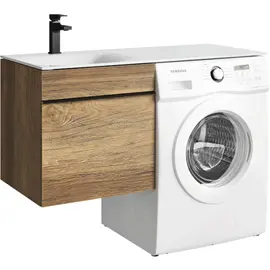 ПОДВЕСНАЯ ТУМБА AQWELLA AQWELLA ПОД СТИРАЛЬНУЮ МАШИНУ С ОДНИМ ЯЩИКОМ 115 СМ, ДУБ БАЛТИЙСКИЙ С УМЫВАЛЬНИКОМ