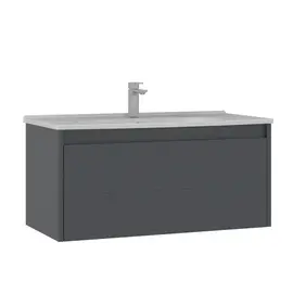 ТУМБА С РАКОВИНОЙ ORKA LIKYA 100 ПОДВЕСНАЯ, АНТРАЦИТ МАТОВЫЙ