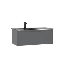 ТУМБА С РАКОВИНОЙ ORKA LISBON 90 ПОДВЕСНАЯ, СЕРЫЙ МАТОВЫЙ