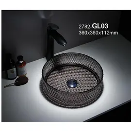 РАКОВИНА CERAMALUX GL03 СТЕКЛО ГРАФИТ