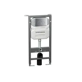 СИСТЕМА ИНСТАЛЛЯЦИИ ДЛЯ УНИТАЗОВ CERAMICANOVA ENVISION С КНОПКОЙ СМЫВА ROUND, ХРОМ МАТОВЫЙ