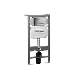 СИСТЕМА ИНСТАЛЛЯЦИИ ДЛЯ УНИТАЗОВ CERAMICANOVA ENVISION С КНОПКОЙ СМЫВА FLAT, ХРОМ МАТОВЫЙ