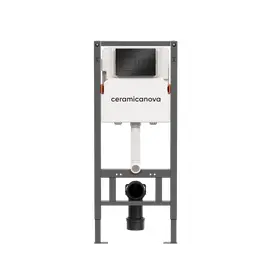 СИСТЕМА ИНСТАЛЛЯЦИИ ДЛЯ УНИТАЗОВ CERAMICANOVA BALANCE С КНОПКОЙ СМЫВА SQUARE, ЧЕРНЫЙ МАТОВЫЙ