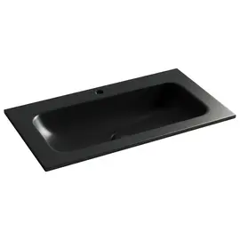 РАКОВИНА НАКЛАДНАЯ МЕБЕЛЬНАЯ CERAMICANOVA GRACE ПРЯМОУГОЛЬНАЯ C ОТВЕРСТИЕМ ПОД СМЕСИТЕЛЬ 810X457X137 ММ, ЧЕРНЫЙ МАТОВЫЙ