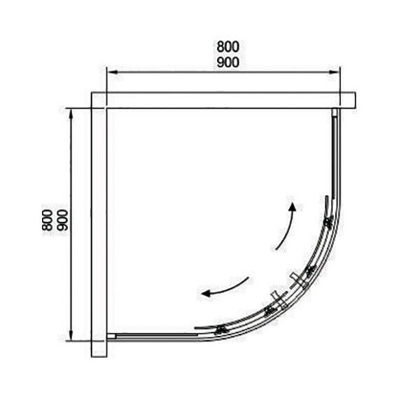 ДУШЕВОЙ УГОЛОК BLACK & WHITE STELLAR WIND S101 80X80X195