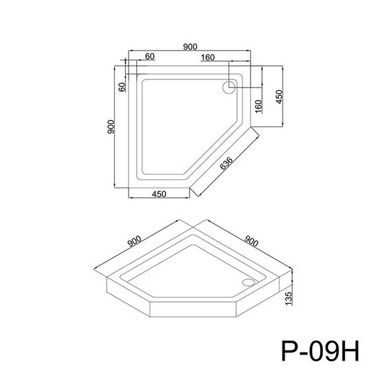 ДУШЕВОЙ ПОДДОН BLACK & WHITE STELLAR WIND EASY PLUMB P-09H 135 ММ ДУШЕВОЙ ПОДДОН BLACK & WHITE STELLAR WIND EASY PLUMB P-09H 135 ММ