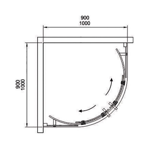 ДУШЕВОЙ УГОЛОК BLACK & WHITE STELLAR WIND S201 90X90X195