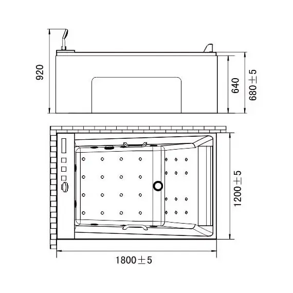 ВАННА АКРИЛОВАЯ С ГИДРОМАССАЖЕМ И АЭРОМАССАЖЕМ ORANS BT65105 L/R