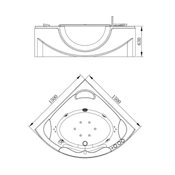 АКРИЛОВАЯ ГИДРОМАССАЖНАЯ ВАННА С ВНУТРЕННЕЙ ПОДСВЕТКОЙ ORANS BT65103