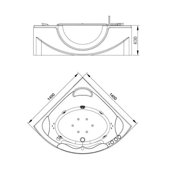 АКРИЛОВАЯ ГИДРОМАССАЖНАЯ ВАННА С ВНУТРЕННЕЙ ПОДСВЕТКОЙ ORANS BT65103А