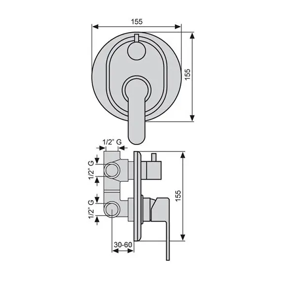 СМЕСИТЕЛЬ ДЛЯ ДУША С ДЕВИАТОРОМ EMMEVI NEFER CR77029