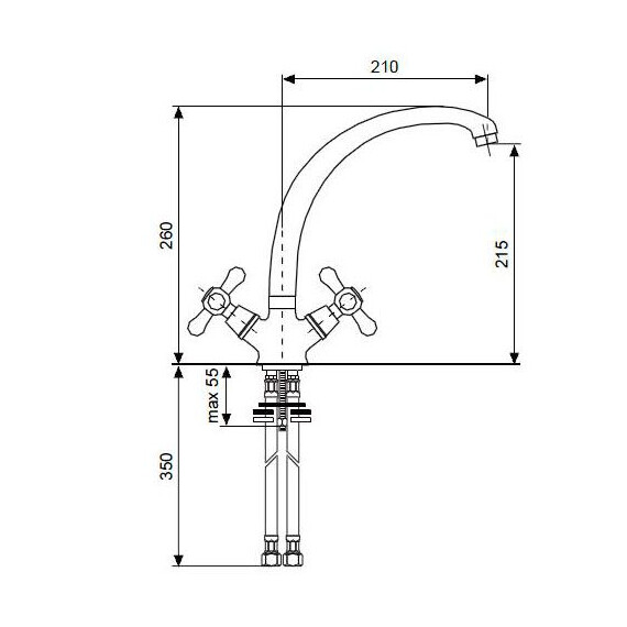 СМЕСИТЕЛЬ ДЛЯ КУХНИ EMMEVI DECO CLASSIC 12717