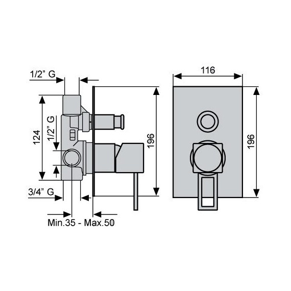 СМЕСИТЕЛЬ ДЛЯ ДУША С ДЕВИАТОРОМ EMMEVI SIRIS CR47019LA