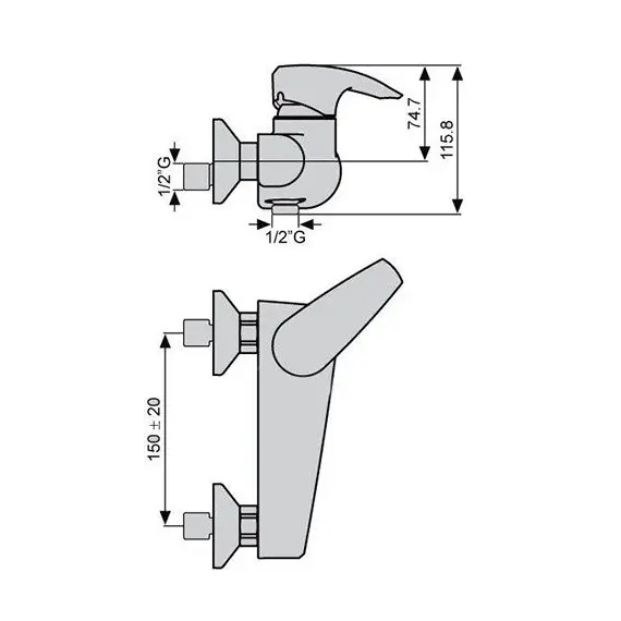 СМЕСИТЕЛЬ ДЛЯ ДУША EMMEVI KALI CR75002