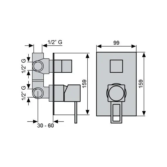 СМЕСИТЕЛЬ ДЛЯ ДУША С ДЕВИАТОРОМ EMMEVI GEA CR26029LA