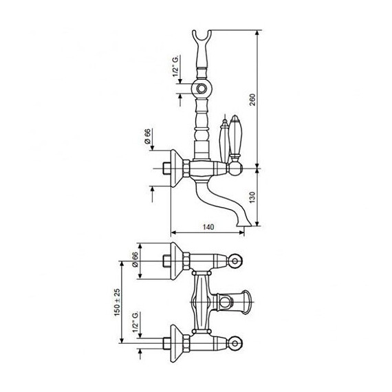 СМЕСИТЕЛЬ ДЛЯ ВАННЫ EMMEVI DECO CERAMIC 121611