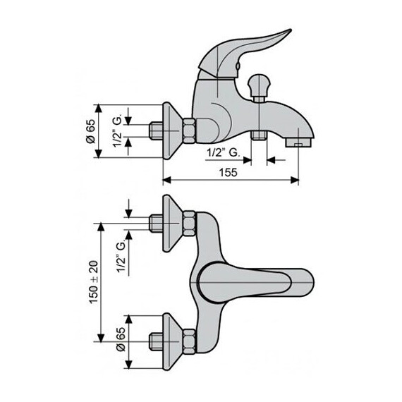СМЕСИТЕЛЬ ДЛЯ ВАННЫ EMMEVI DUKA 44001