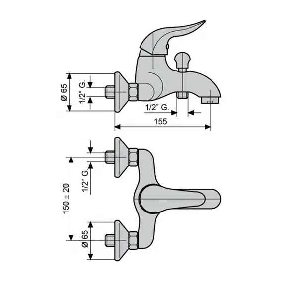 СМЕСИТЕЛЬ ДЛЯ ВАННЫ EMMEVI DUKA 44001