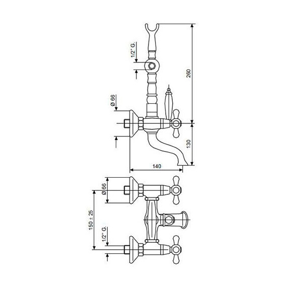 СМЕСИТЕЛЬ ДЛЯ ВАННЫ EMMEVI DECO OLD 12611 СМЕСИТЕЛЬ ДЛЯ ВАННЫ EMMEVI DECO OLD 12611