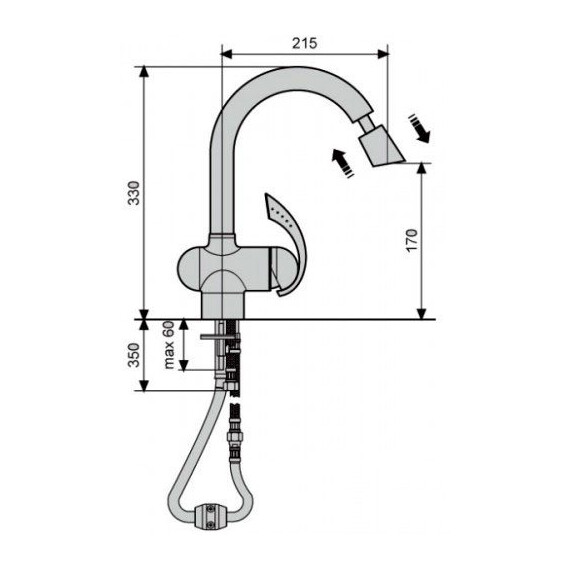 СМЕСИТЕЛЬ ДЛЯ КУХНИ EMMEVI RAMSES 72066 СМЕСИТЕЛЬ ДЛЯ КУХНИ EMMEVI RAMSES 72066