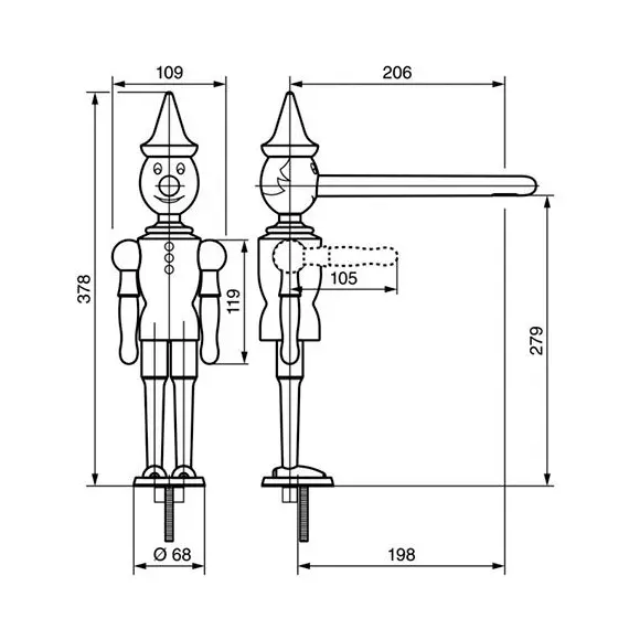 СМЕСИТЕЛЬ ДЛЯ КУХНИ EMMEVI PINOCCHIO 1887