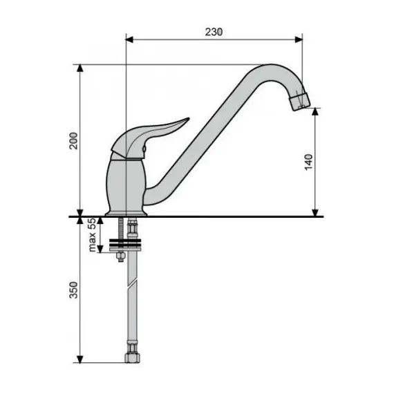 СМЕСИТЕЛЬ ДЛЯ КУХНИ НА ОДНО ОТВЕРСТИЕ EMMEVI DUKA 44007