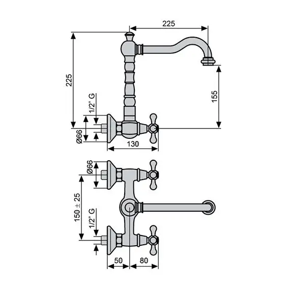 СМЕСИТЕЛЬ ДЛЯ КУХНИ EMMEVI DECO OLD 12645
