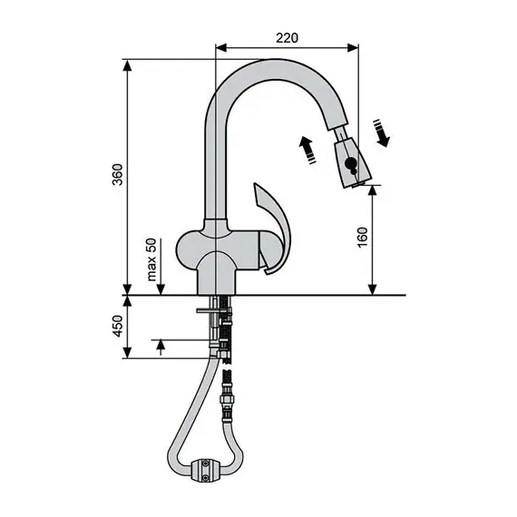 СМЕСИТЕЛЬ ДЛЯ КУХНИ EMMEVI RAMSES 72067