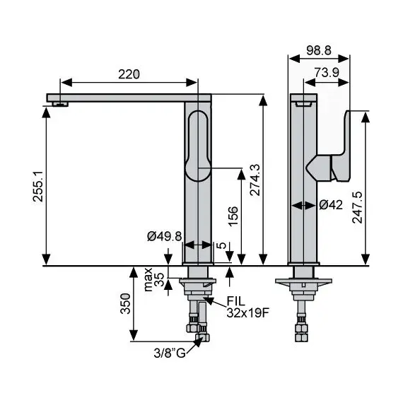СМЕСИТЕЛЬ ДЛЯ КУХНИ EMMEVI NEFER CR77007