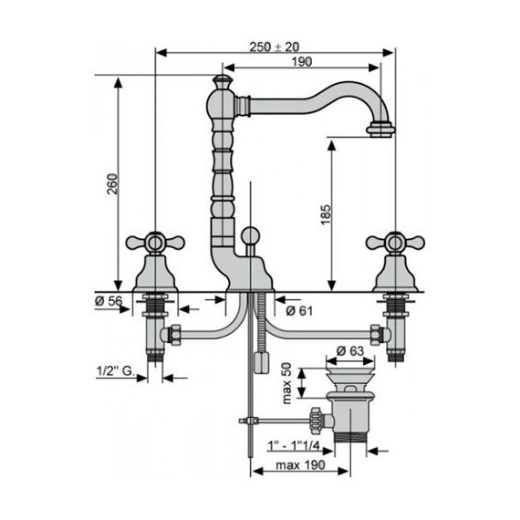 СМЕСИТЕЛЬ ДЛЯ РАКОВИНЫ EMMEVI DECO OLD 12643