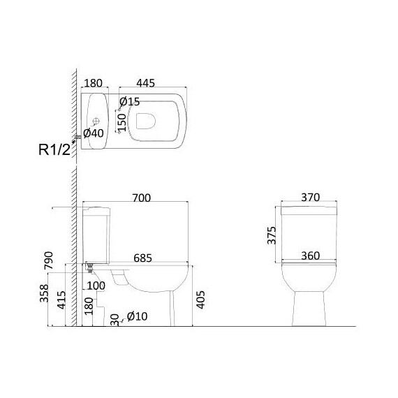 УНИТАЗ НАПОЛЬНЫЙ CREO CERAMIQUE TOURS С УЛЬТРАТОНКОЙ КРЫШКОЙ МИКРОЛИФТ