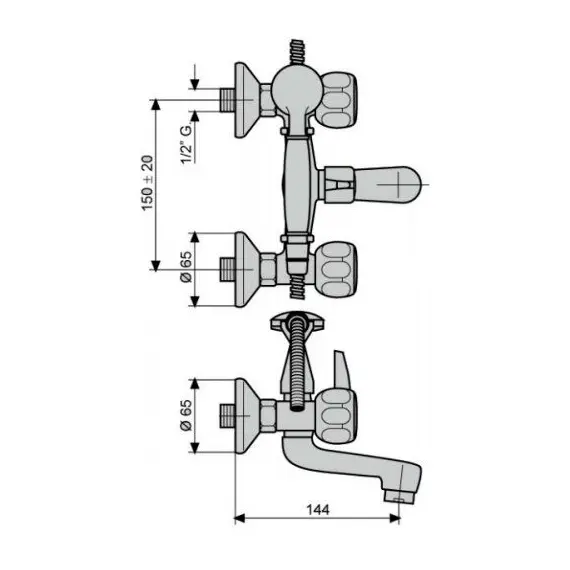 СМЕСИТЕЛЬ ДЛЯ ВАННЫ EMMEVI SOLE CR15011