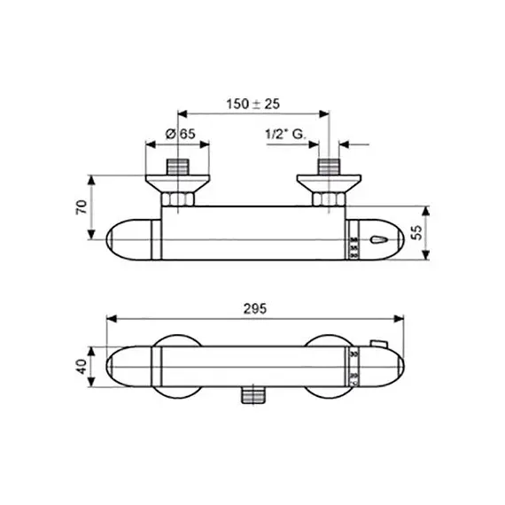 СМЕСИТЕЛЬ ДЛЯ ВАННЫ ТЕРМОСТАТИЧЕСКИЙ EMMEVI PEGASO CR9301