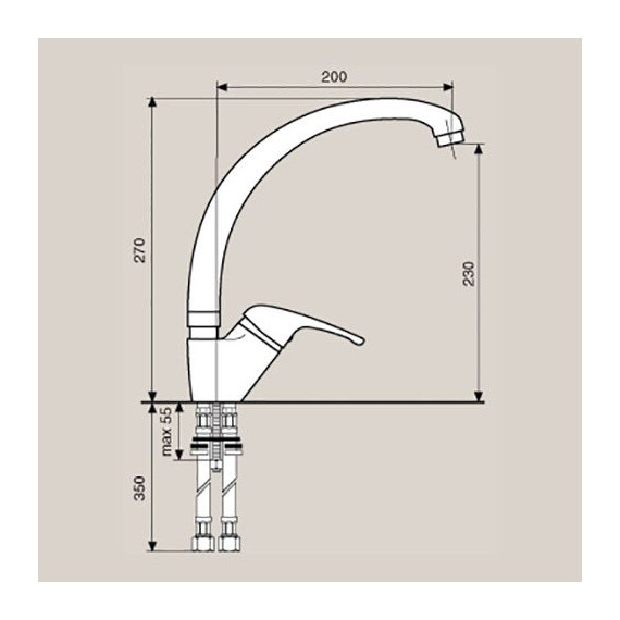 СМЕСИТЕЛЬ ДЛЯ КУХНИ EMMEVI AMBRA 9087 СМЕСИТЕЛЬ ДЛЯ КУХНИ EMMEVI AMBRA 9087