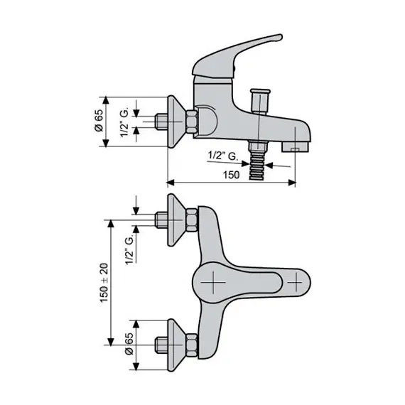 СМЕСИТЕЛЬ ДЛЯ ВАННЫ EMMEVI AMBRA 9001B
