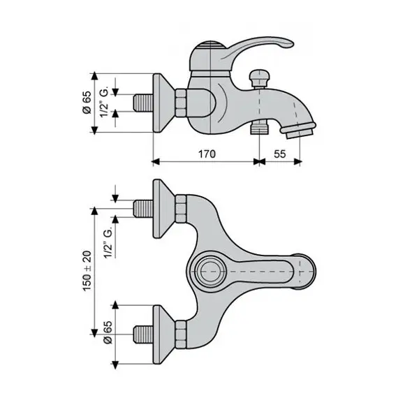 СМЕСИТЕЛЬ ДЛЯ ВАННЫ EMMEVI HARMONY 22001