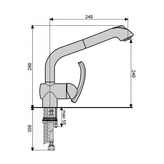 СМЕСИТЕЛЬ ДЛЯ КУХНИ EMMEVI DAKOTA 73066 СМЕСИТЕЛЬ ДЛЯ КУХНИ EMMEVI DAKOTA 73066
