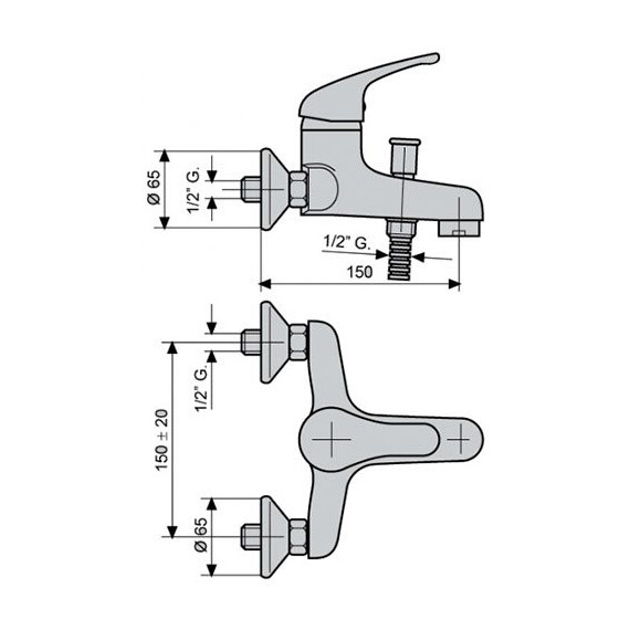 СМЕСИТЕЛЬ ДЛЯ ВАННЫ EMMEVI AMBRA 9001A