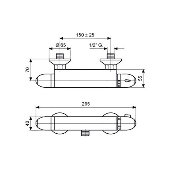 СМЕСИТЕЛЬ ДЛЯ ВАННЫ ТЕРМОСТАТИЧЕСКИЙ EMMEVI PEGASO CR9301