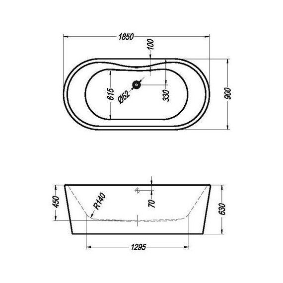 ВАННА АКРИЛОВАЯ KOLPA SAN COMODO-FS 185X90