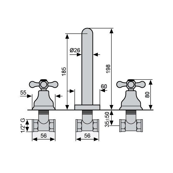 СМЕСИТЕЛЬ ДЛЯ РАКОВИНЫ EMMEVI DECO CLASSIC 12055