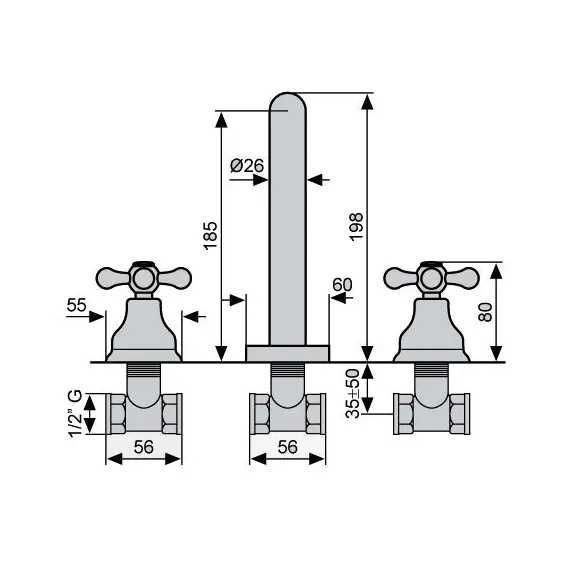 СМЕСИТЕЛЬ ДЛЯ РАКОВИНЫ EMMEVI DECO CLASSIC 12055