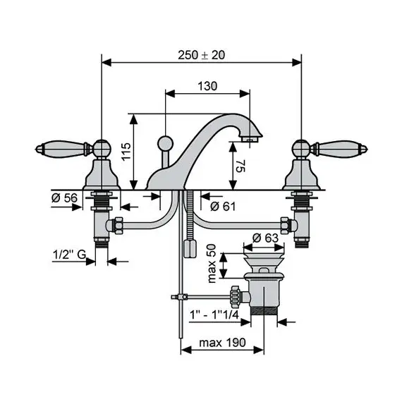 СМЕСИТЕЛЬ ДЛЯ РАКОВИНЫ EMMEVI DECO CERAMIC 121033