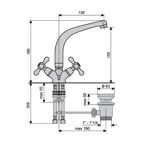 СМЕСИТЕЛЬ ДЛЯ РАКОВИНЫ EMMEVI DECO CLASSIC 12913