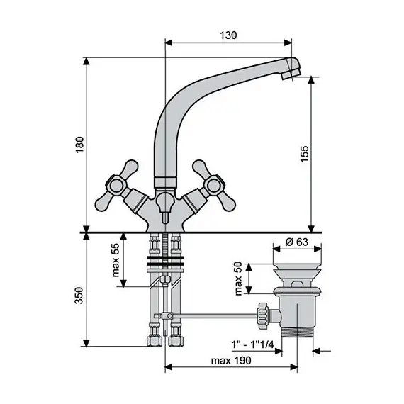 СМЕСИТЕЛЬ ДЛЯ РАКОВИНЫ EMMEVI DECO CLASSIC 12913